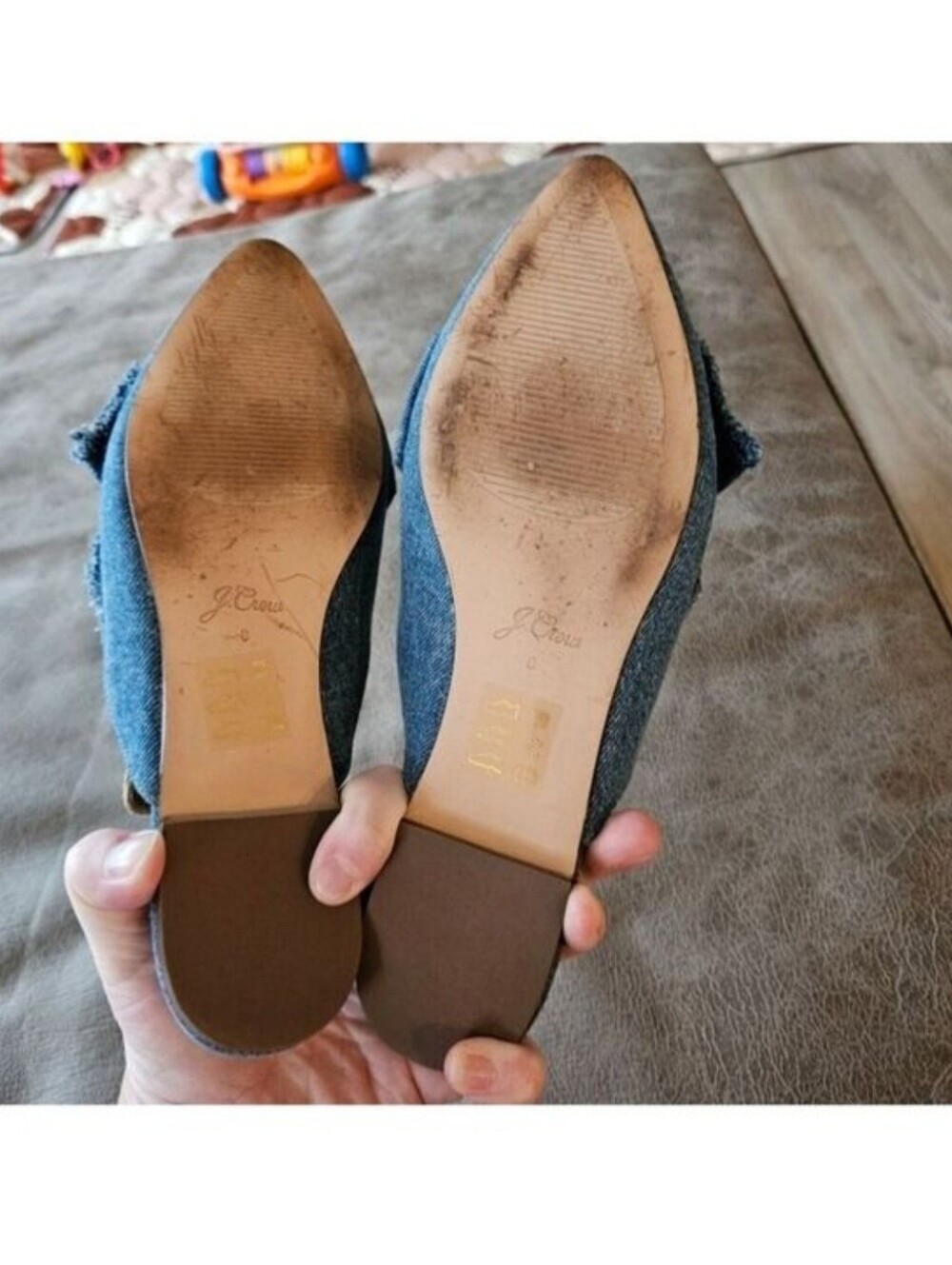 J. Crew Pointed-Toe Slides In Denim Size 8 - Picture 6 of 8